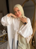 Front tie cardigan in white 