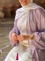 Galaxy kimono with stars in lilac 