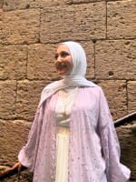 Galaxy kimono with stars in lilac 