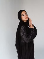 Chiffon Pleated kimono in black 