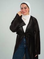 Elegance pleated kimono in black