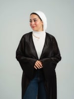 Elegance pleated kimono in black