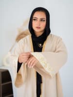  calligraphy kaftan in beige 