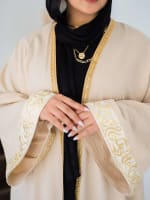  calligraphy kaftan in beige 