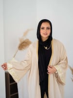  calligraphy kaftan in beige 