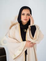 calligraphy kaftan in beige 