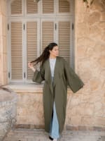 Shiny stud kimono - Olive 