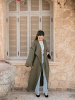 Shiny stud kimono - Olive 