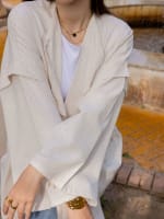 Shiny stud kimono - Beige 