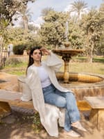 Shiny stud kimono - Beige 