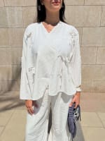 The ribbon blouse - white 