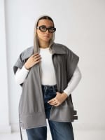 Leather vest-Grey