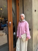  wrap Linen shirt- pink