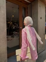  wrap Linen shirt- pink