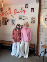  wrap Linen shirt- pink