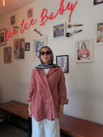 Wrap linen shirt - Dusty teracotta