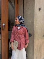 Wrap linen shirt - Dusty teracotta