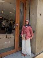 Wrap linen shirt - Dusty teracotta