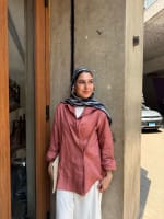 Wrap linen shirt - Dusty teracotta