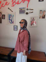 Wrap linen shirt - Dusty teracotta