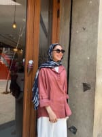 Wrap linen shirt - Dusty teracotta