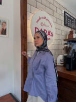 Wrap linen shirt- Dusty blue