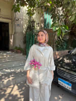 Side tie linen shirt