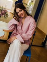 The soft glow top-pink