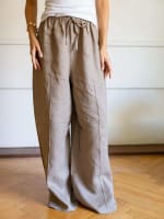 Soft glow pants -cafe 
