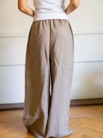 Soft glow pants -cafe 