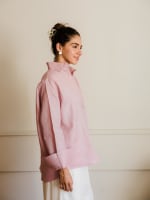  wrap Linen shirt- pink