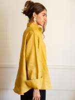 Wrap linen shirt-mustard