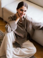 Wrap linen shirt-cafe
