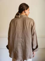 Wrap linen shirt-cafe
