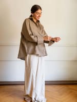 Wrap linen shirt-cafe