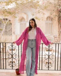 Pleated kimono - purple 