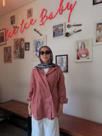 Wrap linen shirt - Dusty teracotta