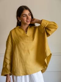 The soft glow top-mustard