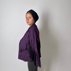 Burgundy fringes jacket 