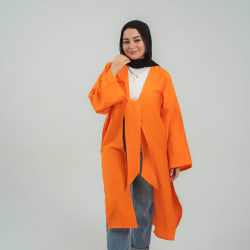 Front tie cardigan in orange 