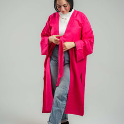 Front tie cardigan in hot pink 