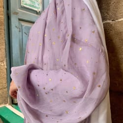 Galaxy kimono with stars in lilac 