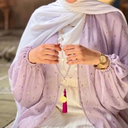 Galaxy kimono with stars in lilac 