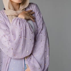 Galaxy kimono with stars in lilac 