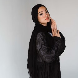 Chiffon Pleated kimono in black 