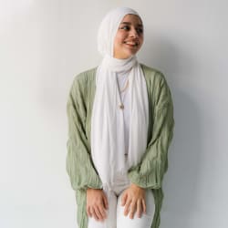 Pleated kimono in sage green