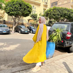 Flowy cardigan in mustard