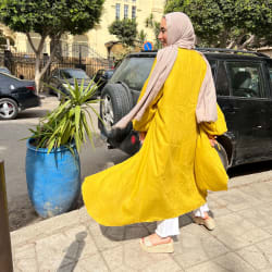 Flowy cardigan in mustard