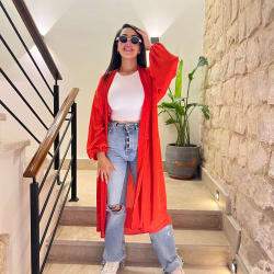 Sila kimono in Red