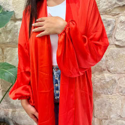 Sila kimono in Red